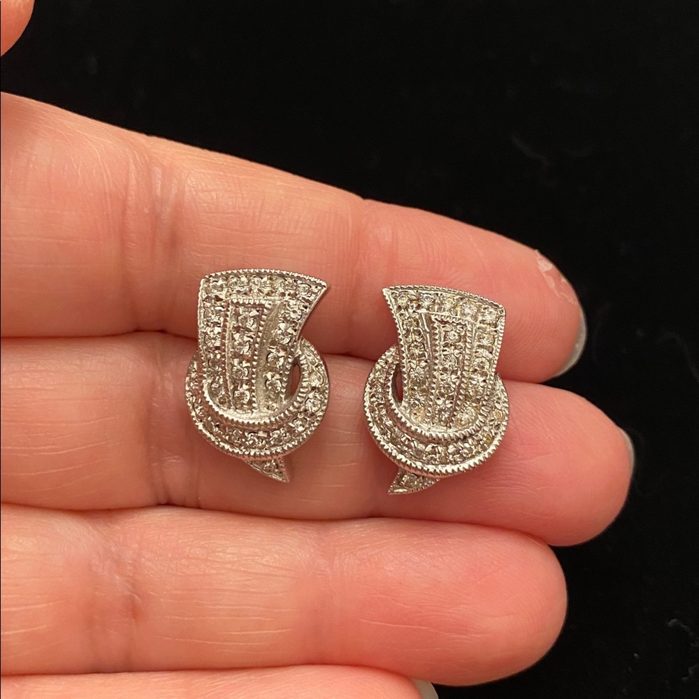 Sterling Silver Clear Crystal Earrings From Fortunoff Store